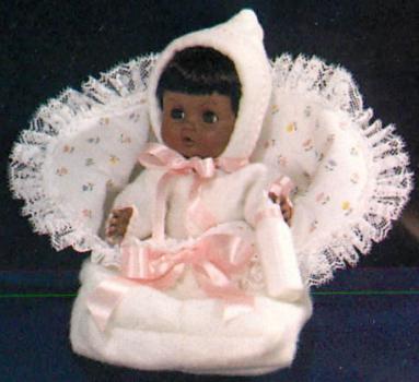 Effanbee - Baby Winkie - Baby Classics - Bunting with Floral Lining - African American - Doll
